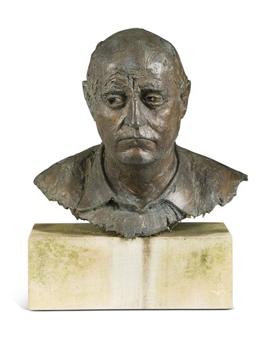 Lot 156 - Christopher Marvell, a bronze bust of Edward Bond (1934-2024)