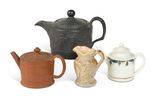 Lot 469 - A Wedgwood black basalt teapot and cover, circa 1790