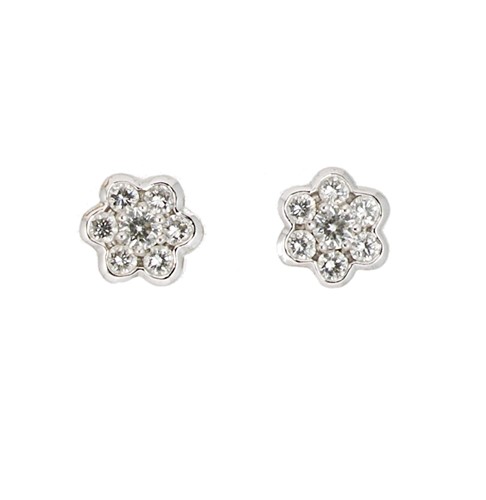 Lot 86 - A pair of 18ct gold diamond cluster ear studs