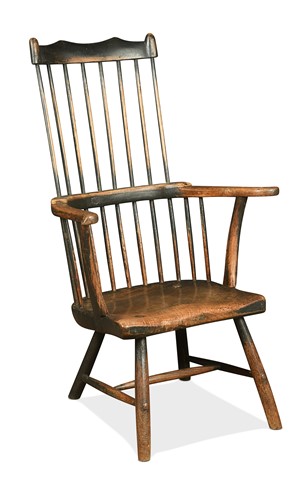 Lot 398 - A West Country ash and elm comb back armchair, early 19th century