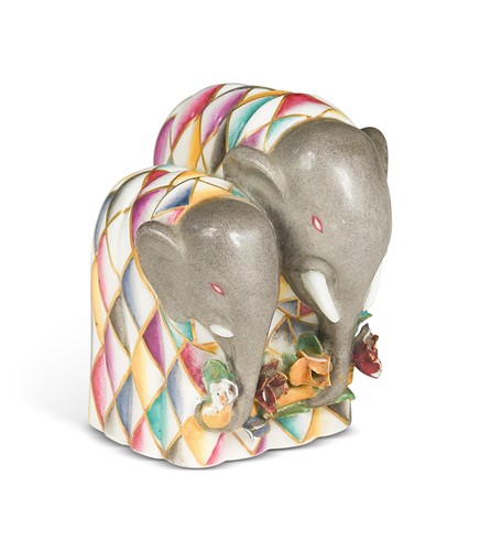 Lot 66 - Gio Ponti for Richard Ginori, Elefanti accopiati, conceived 1926