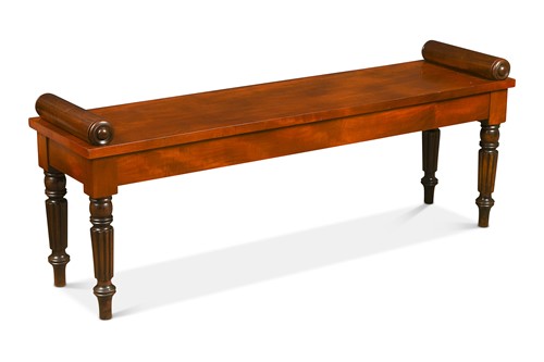 Lot 621 - A mahogany hall bench, 19th century and later