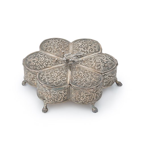 Lot 279 - A 19th century Indian metalwares 'Paan dan' type spice box