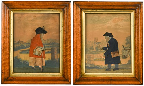 Lot 394 - George Smart (1774-1846), a pair of collaged Folk Art pictures, 19th century