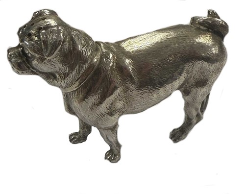Lot 223 - A Victorian silver novelty pepper caster in the form of a bulldog