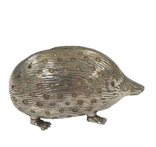 Lot 220 - An early 20th century silver novelty pin cushion in the form of a hedgehog