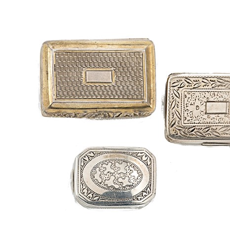 Lot 213 - A silver vinaigrette, mark of Joseph Willmore, along with two others