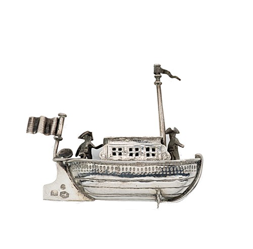 Lot 204 - An early 20th century Dutch metalwares silver model of a barge