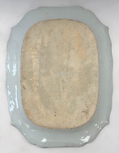 Lot 12 - A Chinese export pseudo tobacco leaf meat plate, Qing dynasty, Qianlong Emperor, circa 1770