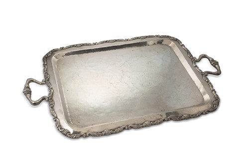 Lot 268 - A Peruvian metalwares silver two handled tray