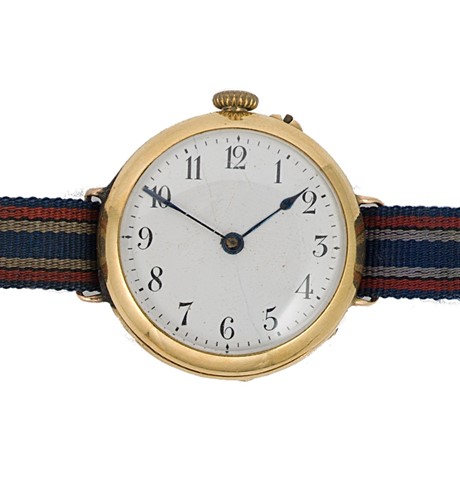 Lot 160 - Atlas Watch Company, La-Chaux-de-Fonds - An 18ct gold transitional wristwatch