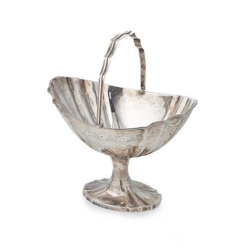 Lot 387 - Dublin - A 19th century silver swing handled sugar basket
