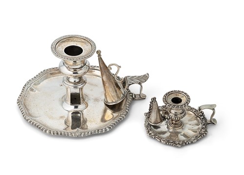 Lot 305 - A George III chamberstick, along with another