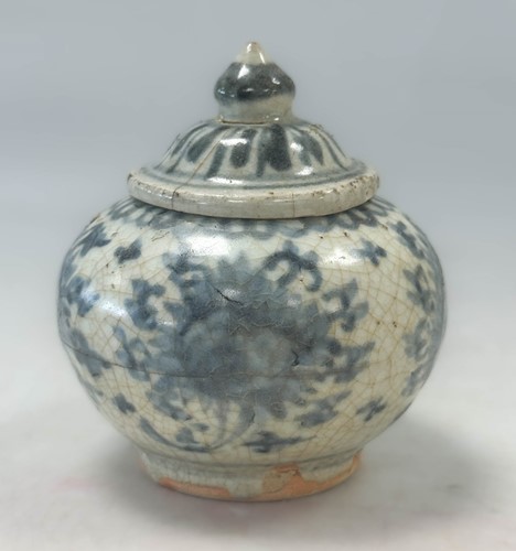 Lot 1 - A Group of six Zangzhou "Swatow", Annamese and Sawankholok blue and white and polychrome jars and two bowls,16th -18th century