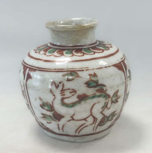 Lot 1 - A Group of six Zangzhou "Swatow", Annamese and Sawankholok blue and white and polychrome jars and two bowls,16th -18th century