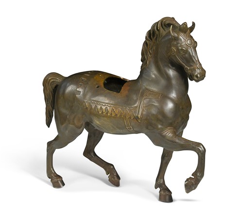Lot 516 - After The Horses of Saint Mark, Venice, an Italian bronze model of a horse, 19th century