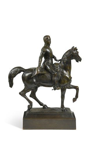 Lot 652 - French School, a bronze of Napoleon on Horseback, circa 1860