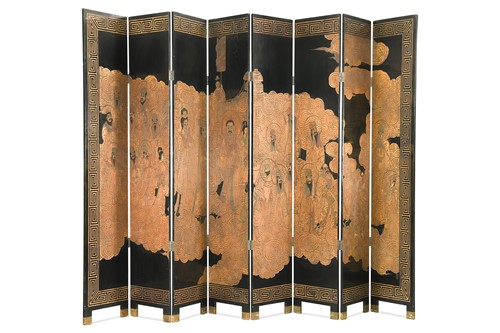 Lot 40 - An eight-fold Chinese coromandel lacquer screen, early 20th century