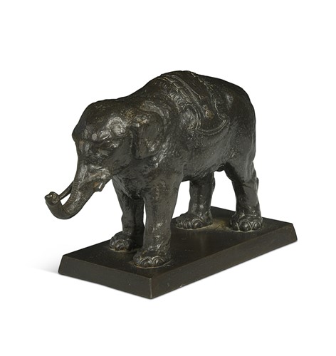 Lot 427 - A bronze model of an Indian Elephant, 19th century