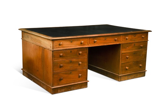 Lot 715 - A Victorian mahogany partner's desk