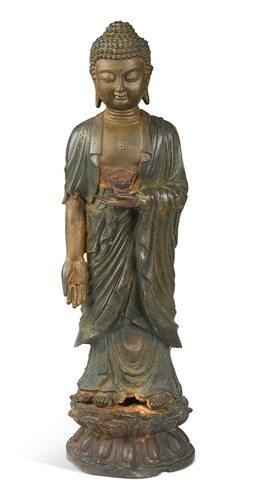 Lot 91 - A cast-iron Korean Buddha, 18th century