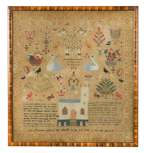 Lot 495a - A needlework sampler, mid-19th century