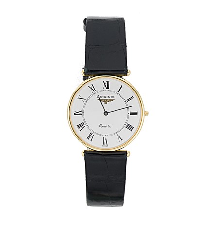 Lot 171 - Longines - An 18ct gold ultra slim dress wristwatch