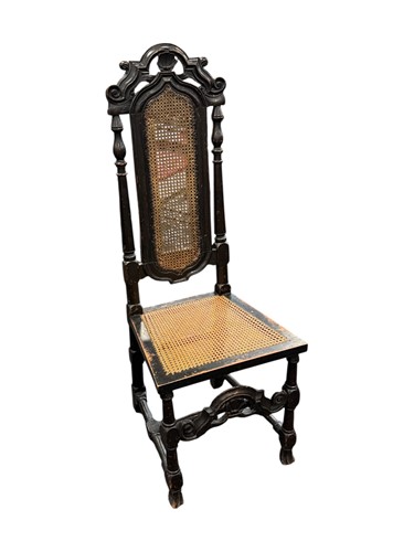 Lot 754 - A Carolean side chair with caned back and seat