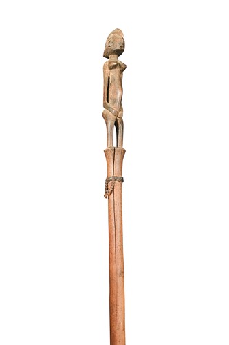 Lot 70 - An African carved figural staff, Dogon (Mali), probably late 19th century