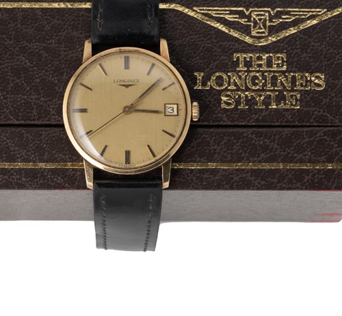 Lot 167 - Longines - A 9ct gold wristwatch