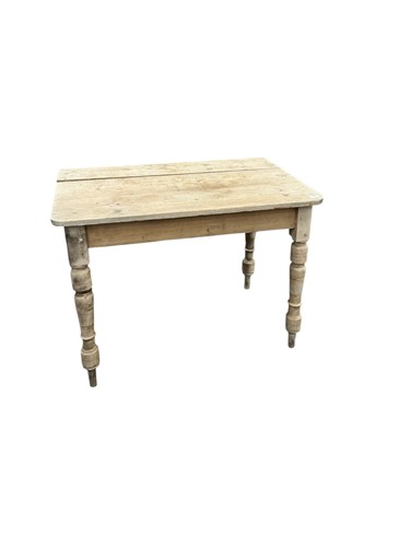 Lot 649 - An Edwardian pine side table, on turned legs...