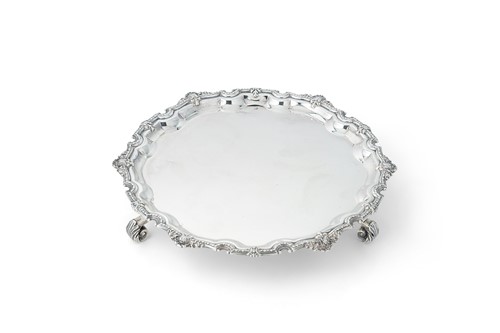 Lot 361 - A George VI silver waiter