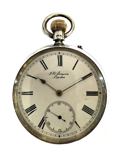 Lot 146 - J.W. Benson, London - A late 19th century silver open faced pocket watch