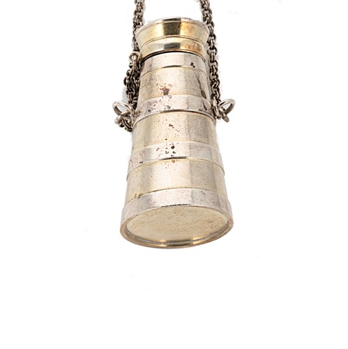 Lot 211 - A rare 19th century parcel gilt novelty perfume bottle and vinaigrette