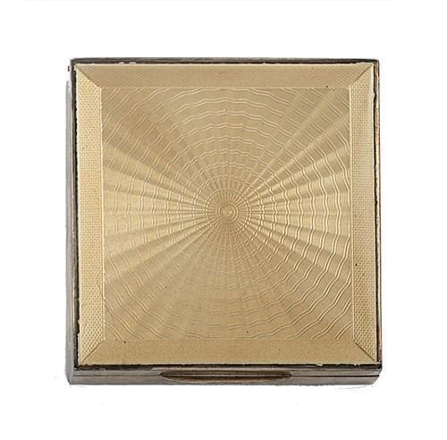 Lot 230 - A mid 20th century silver table cigarette box with enamelled cover