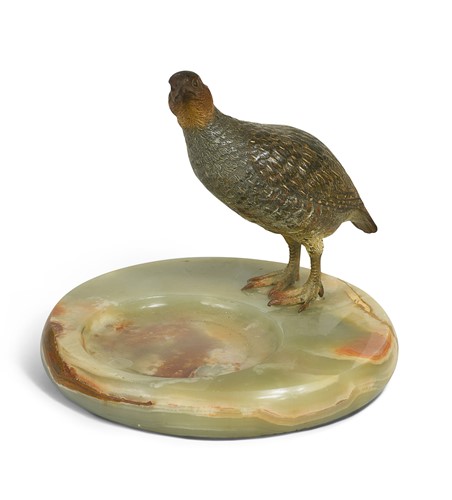 Lot 513 - An Austrian cold-painted bronze model of an English partridge, early 20th century