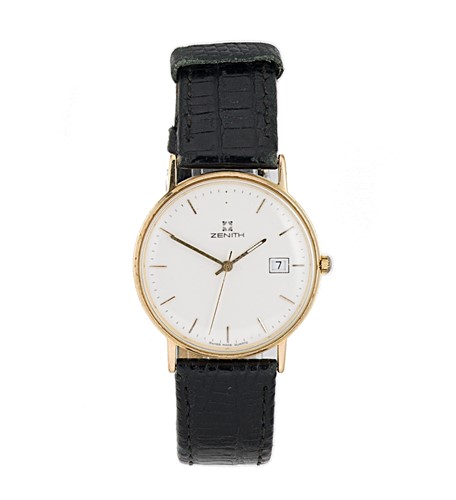 Lot 191 - Zenith - A 9ct gold wristwatch