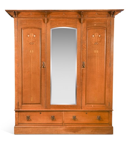 Lot 363 - Shapland & Petter, Barnstaple, an Arts & Crafts bedroom suite