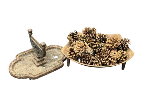 Lot 254 - Boot scraper; together with a fire grate