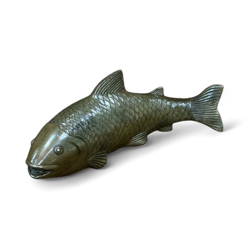Lot 198 - A bronze model of a koi carp 26cm long