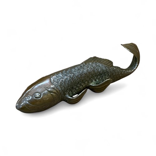 Lot 199 - A bronze model of a koi carp 28cm long