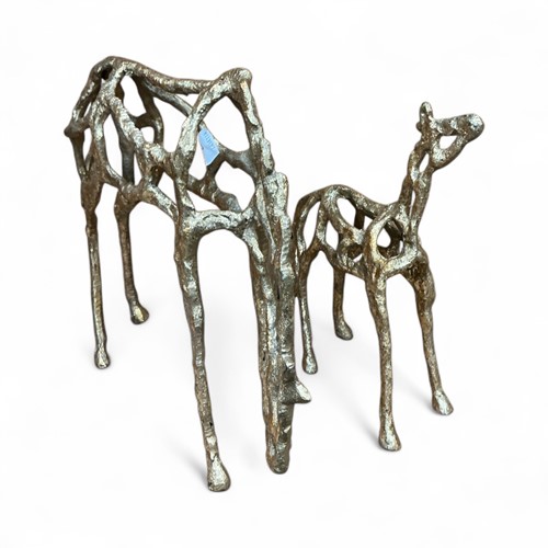Lot 250 - Two gilt equine skeletal models tallest 25cm high