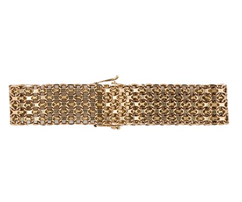 Lot 94 - A late 20th century 9ct gold bracelet