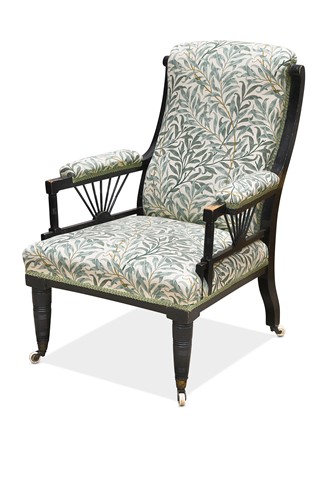 Lot 187 - In the manner of Philip Webb for Morris & Co., an Aesthetic movement armchair