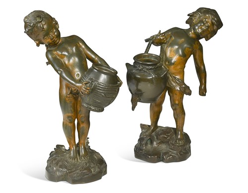 Lot 548 - Auguste Moreau (1834-1917), The Little Water Carrier and The Broken Pot
