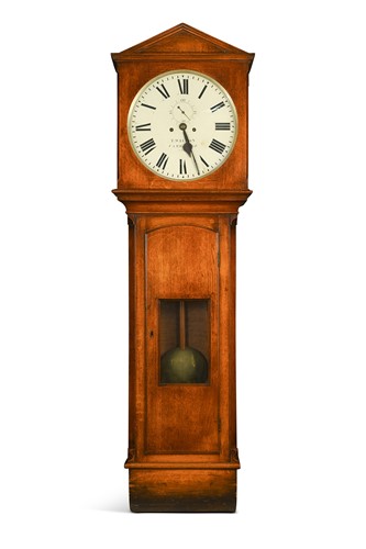 Lot 667 - An oak wall regulator by T. Wilson, Cambridge, 19th century
