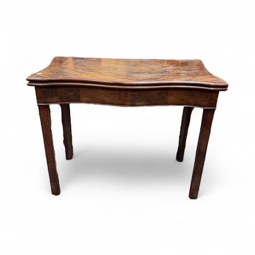 Lot 750 - A George III mahogany serpentine front card...