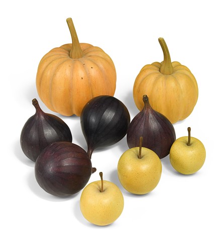Lot 356 - Howard Rice (20th century), a collection of painted wooden fruit