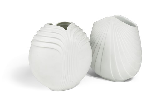 Lot 54 - Max Fussl for Rosenthal, a white glazed fan vase
