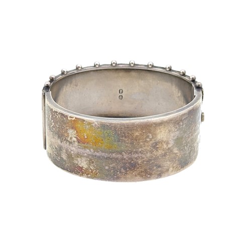 Lot 3 - A late Victorian silver cuff bangle